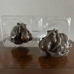 Adorable Hippo Salt & Pepper Shaker Set